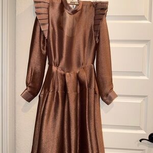 Elegant Bronze Long Sleeve Dress